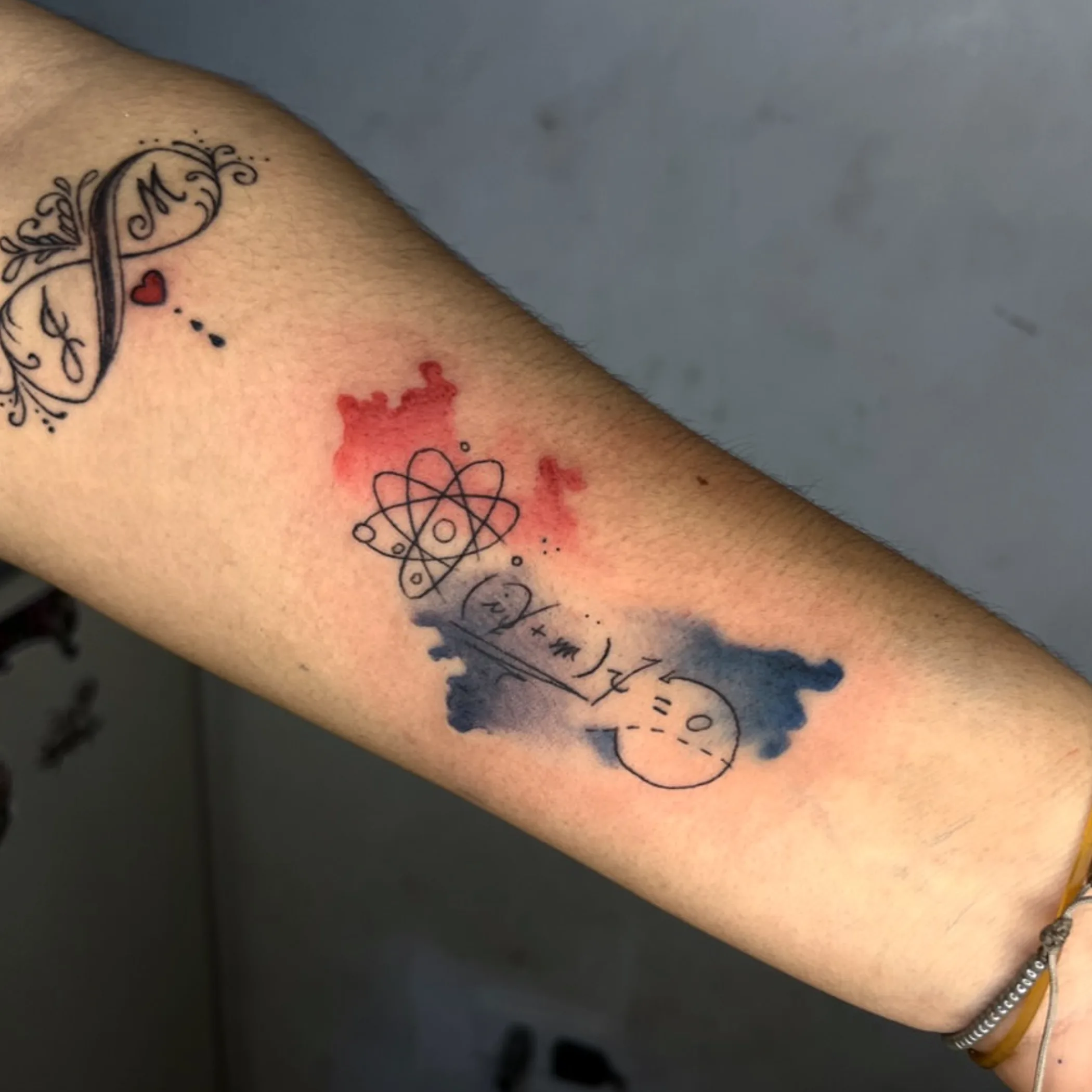 various tattoo ink colors on skin